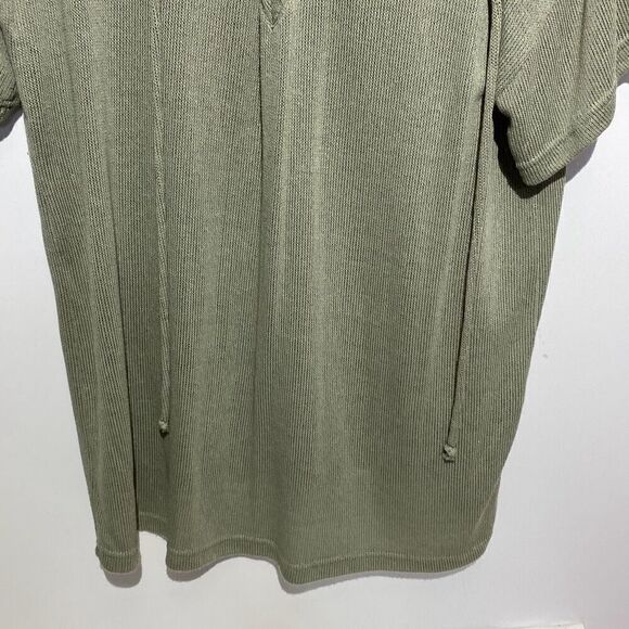 Vici Women's Olive Green Tundra Lace Tie-Up Closure Stretchy Knitted Top Large - Picture 2 of 9